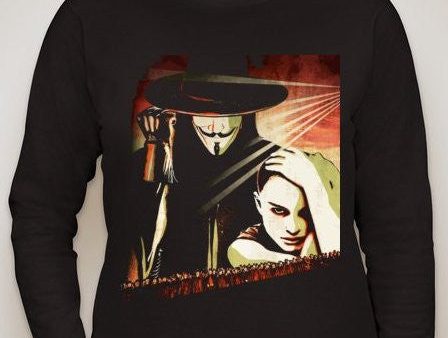 Anonymous V for Vendetta Natalie Portman Women Long Sleeve T-shirt | Blasted Rat For Discount