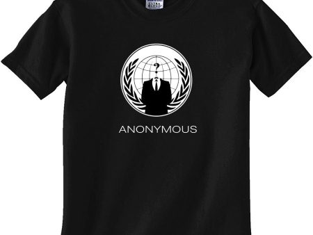 Anonymous Logo White Text T-shirt | Blasted Rat Sale