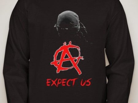 Anonymous Anarchist Expect Us Long Sleeve T-shirt | Blasted Rat Discount