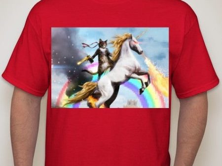 Anon Cat Riding A Fire Breathing Unicorn T-shirt | Blasted Rat on Sale