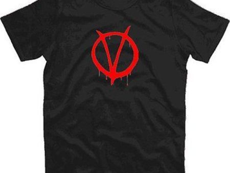 V for Vendetta Red Logo T-shirt | Blasted Rat Cheap