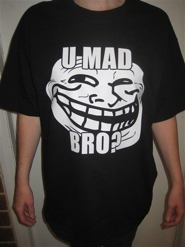 U MAD BRO? Troll Face Meme T-shirt | Blasted Rat Hot on Sale