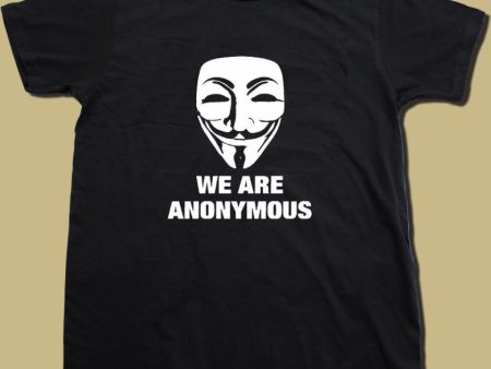 We Are Anonymous Mask White Print T-shirt | Blasted Rat on Sale