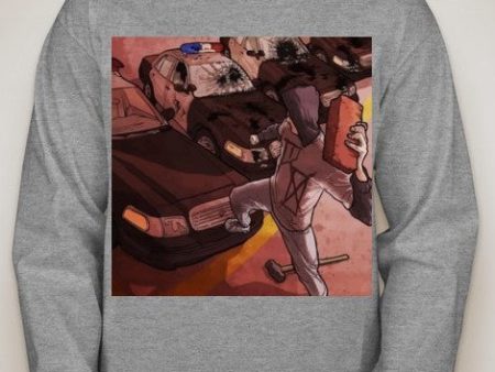 ACAB Brick vs Police Cars Riot Long Sleeve T-shirt | Blasted Rat Online Hot Sale