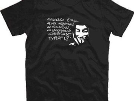 Anonymous Knowledge Is Free White Text T-shirt | Blasted Rat For Sale