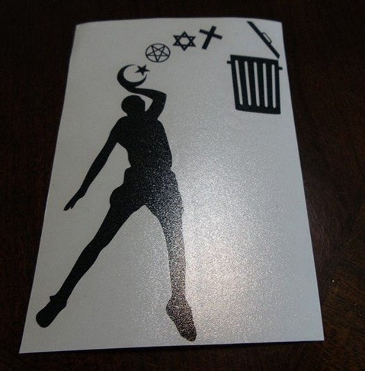 Atheist Baller  |  Die Cut Vinyl Sticker Decal | Blasted Rat Cheap