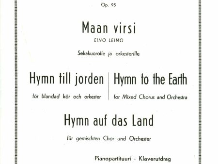 Maan virsi   Hymn till jorden   Hymn to the Earth   Hymn auf das Land op. 95 Sale