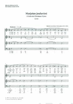 Marjatan jouluvirsi   A Kalevala Christmas Hymn Supply